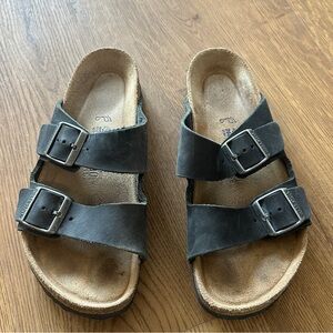 Birkenstock Black Leather Sandals